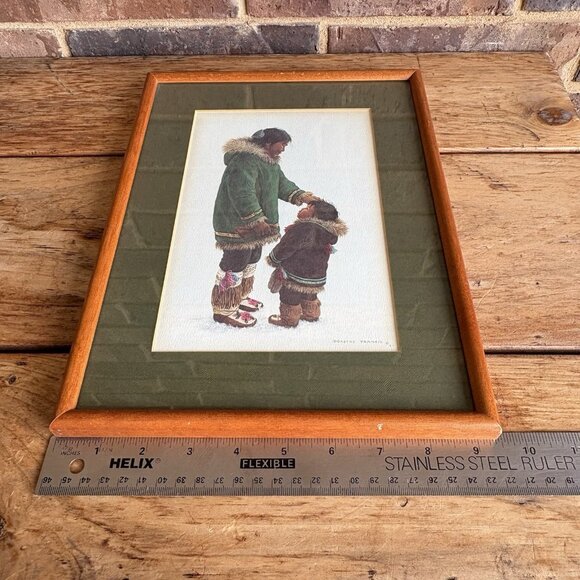 VTG Dorothy Francis Framed Lithograph Print Dane Mother and Child Inuit Alaskan - Picture 10 of 16